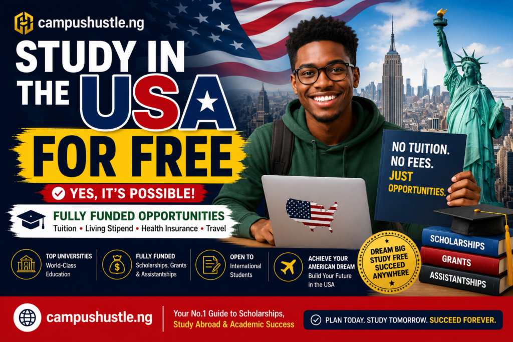Study in the USA for Free: Undergraduate Scholarships for Nigerians (2026 Guide) 1 Study in the USA for Free